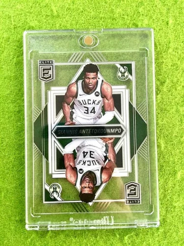 Giannis Antetokounmpo Clear Card Jersey #34 Bucks 2021-22 Donruss Elite Deck SP