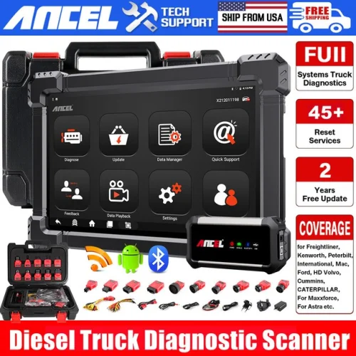24V 12V Diesel Heavy Duty Truck Diagnostic Tool OBD2 Scanner Full System Scan