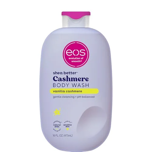 eos Shea Better Cashmere Body Wash, Vanilla Cashmere, 16 fl oz, Moisturizing Body Wash for Sensitive Skin