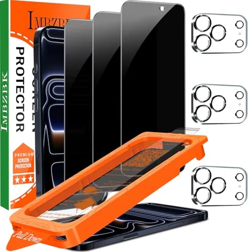 3 Pack Privacy Screen Protector for iPhone 17 Pro Max [6.9 INCH] Anti Spy Tempered Glass Camera Lens Protector