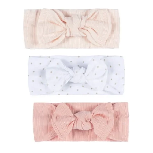 3-Pack Gerber Baby Girl Soft and Stretchy Headband, One Size, 100% Cotton