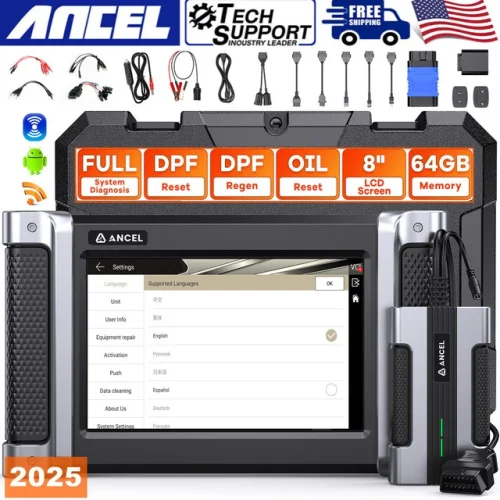 ANCEL HD8000 Diesel Heavy Duty HD Truck Scanner DPF Regen OBD2 Diagnostic Tool
