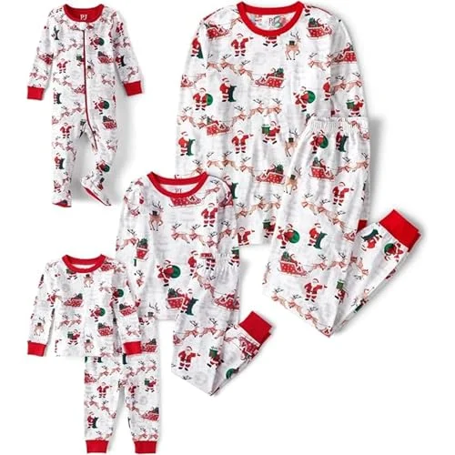 The Children's Place Baby Group 1-Family Matching Christmas Pajama Sets, Cotton, Santa Sleds