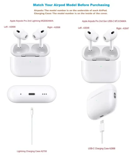 Apple AirPods Pro 2nd Gen Right, Left, or Charging Case - For Replacement Only