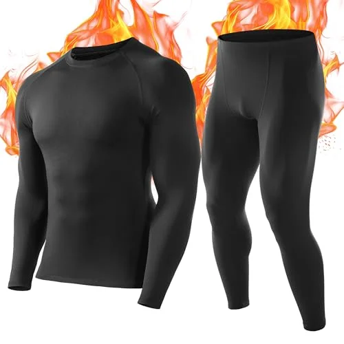Roadbox Thermal Long Johns for Men - Fleece Lined Thermals Underwear Set, Extreme Cold Skiing Hunting