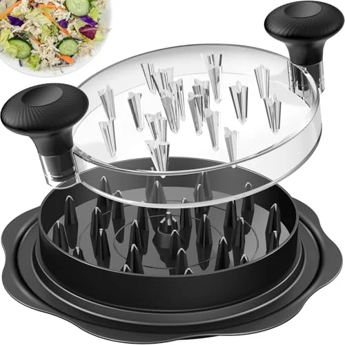 10" Pro Chicken Shredder Tool Twist Large for Kitchen, BPA-Free Food-Safe Meat Grinder, Black