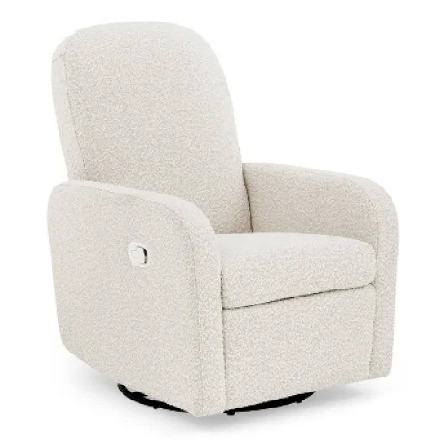Delta Children Teddy Recliner Chair - Ivory, Greenguard Gold Certified, Swivel and Reclining Design