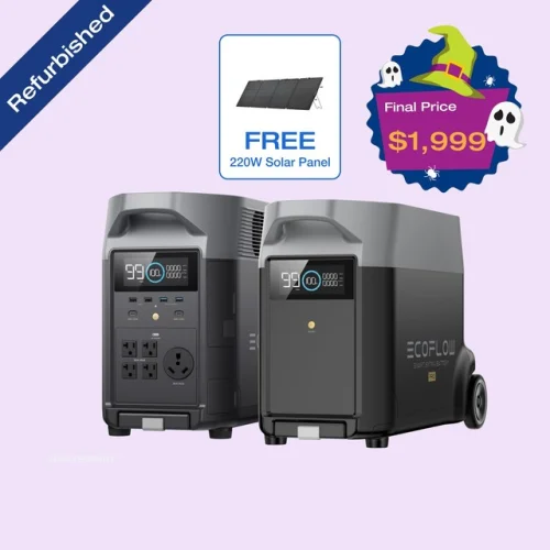 EcoFlow DELTA Pro Power Station+Extra Battery 7200Wh Certified Refurbished, LFP
