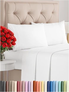 CGK - Queen Size 4 Piece Sheet Set (White)
