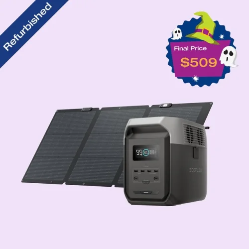 Refurbished EcoFlow DELTA 3 1500 1536Wh Portable Power Station + 160W Solar Panel