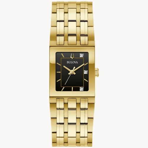 Bulova Women's Modern Quartz Gemmed Gold Stainless Steel Watch 21 MM 97P167