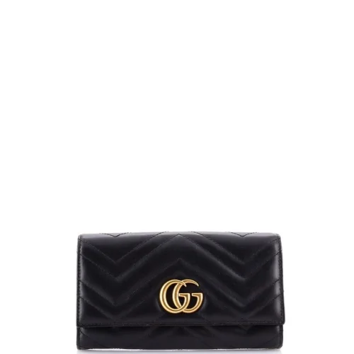 Gucci GG Marmont Continental Wallet Matelasse Leather