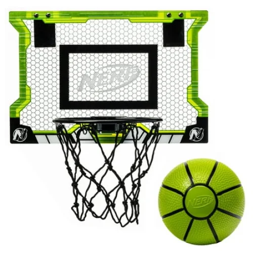 NERF Pro Hoop Basketball Set with Mini Basketball - Steel Rim - Over The Door Design