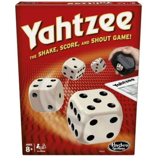 YAHTZEE Classic Dice Game for Kids Ages 8+, 2+ Players, Includes Shaker and Dice