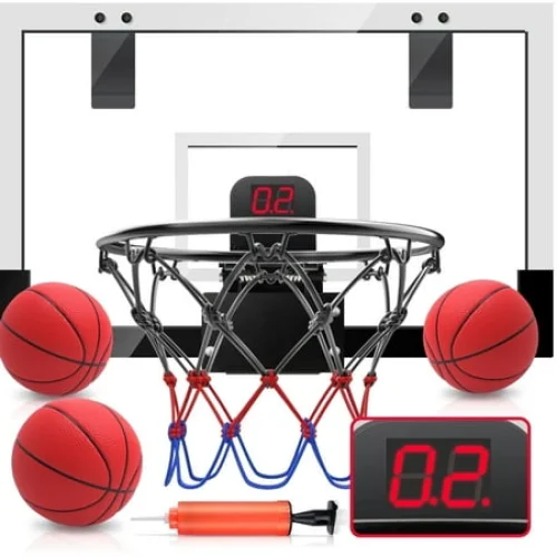 JoyStone Indoor Basketball Hoop Set with 3 Balls and Electronic Scoreboard for Kids & Adults