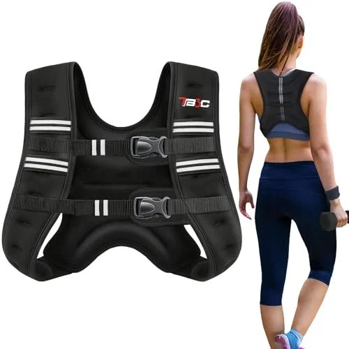 Weighted Vest Woman, 12 LB Womens Weight Vest for Walking, Strength Training Weight Vests for Men, Reflective Stripe Fitness Vest for Workout Running Jogging
