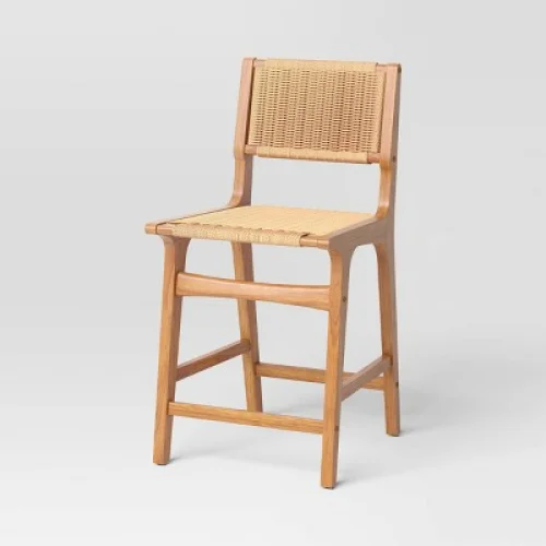 Ceylon Woven Counter Height Barstool Natural Wood - Threshold™ - 250lb Capacity