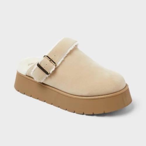 Women's Freda Platform Convertible Clog Slippers - Wild Fable™ Light Taupe 9
