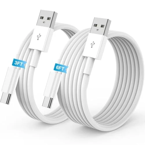 2Pack USB A to USB C Charging Cable for iPhone 17, 16, 15, iPad Pro, and Air Models