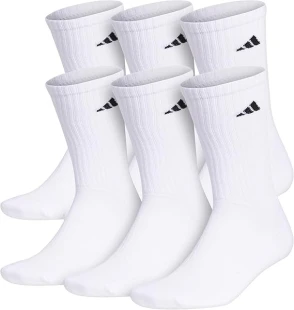 Adidas Men's Crew Socks With Arch Compression (Medium 6-Pair Pk)