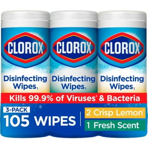3 Pack Clorox Bleach-Free Disinfecting and Cleaning Wipes, 35 Count Each, Kills 99.9% of Germs