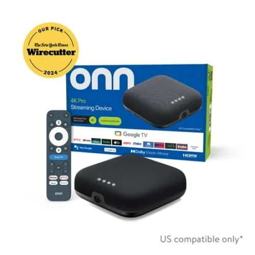 onn 4K Pro Streaming Device, Google TV with Gemini - Ultra-fast Streaming, 4K UHD, 32GB Storage