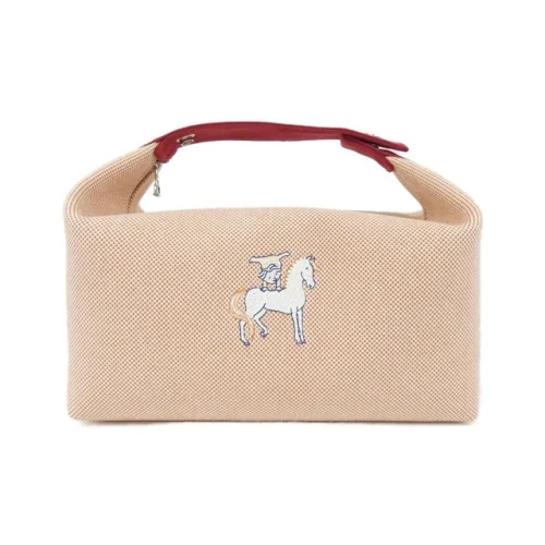 Hermes Bride A Brac Canvas Pouch Women Orange One Size