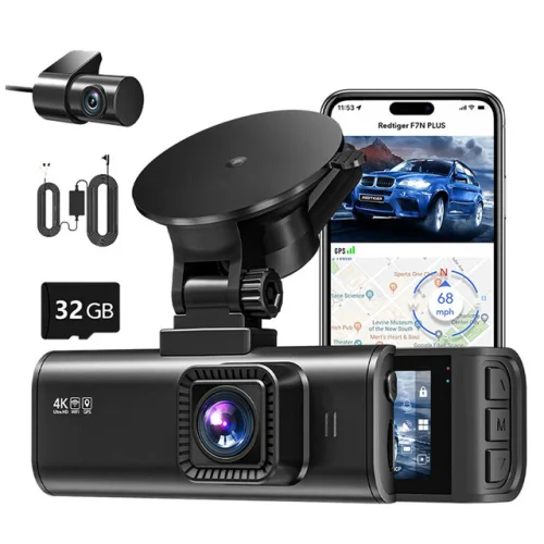 REDTIGER F7NP 4K Dual Dash Camera Front and Rear Dash Cam WiFi with Hardwire Kit
