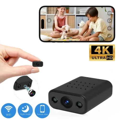 Mini Spy Hidden Camera Wireless WiFi 4K Indoor Surveillance Camera with Night Vision and Motion Detection