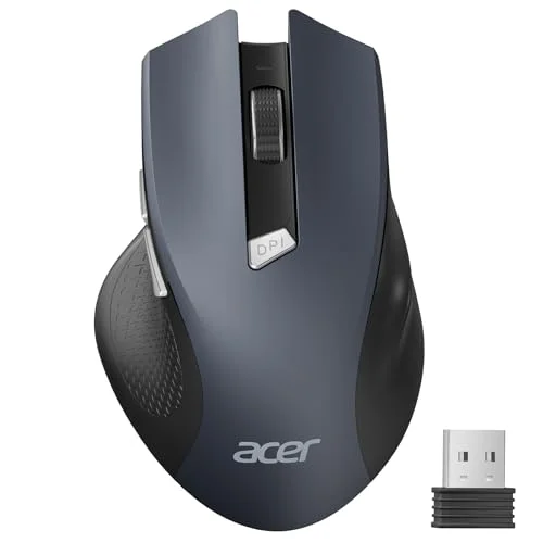 Acer Wireless Mouse for Laptop, 2.4GHz Computer Mouse with USB Receiver, 6 Buttons, 1600 DPI