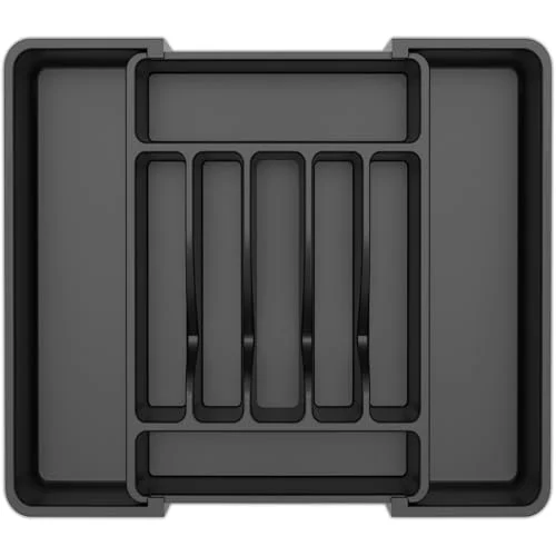 Extra Large Expandable Silverware Organizer for Spoons, Forks, and Knives - Adjustable Cutlery Holder
