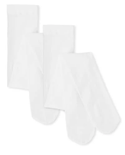 2-Pack Children's Place Girls Tights, White, Size 6-7 US