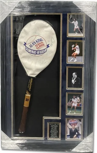 1977 Line Up Signed Autographed Tennis Racket Cover King Newcombe Ashe JSA LOA