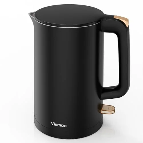Electric Kettle, 1.7L, Stainless Steel, Cool Touch, Auto Shut-Off, Cordless, BPA-Free, Black