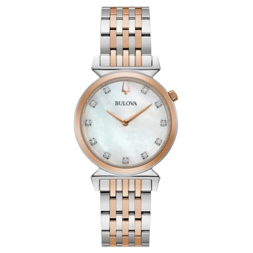 Bulova Women's Classic Quartz Gemmed Silver Stainless Steel Watch 30 MM 98P192