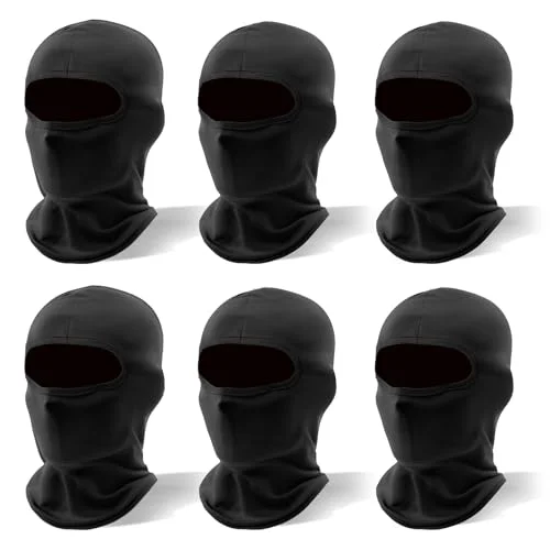 6 Pack Ski Mask Balaclava for Men Women, Lightweight Full Face Mask, UV Protection, Summer Face Cover