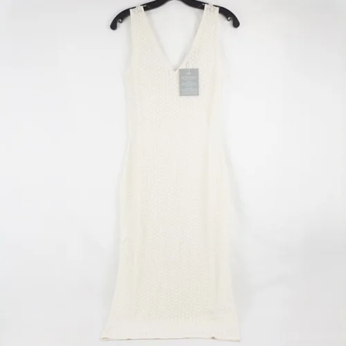 Ravella Seraphina Silk & Cashmere Knit Dress in Natural White - Women's Size XS