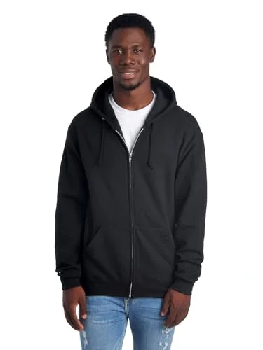 Jerzees Men's NuBlend Fleece Full Zip Sweatshirt and Hoodie, Black, Large