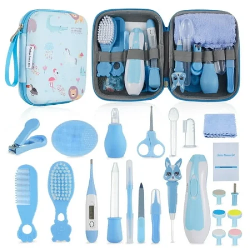 Lictin 23-in-1 Baby Healthcare and Grooming Kit with Electric Nail Trimmer, Blue