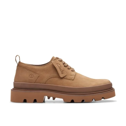 Clarks Mens Badell Lace Brown Leather Dress Oxford Shoes