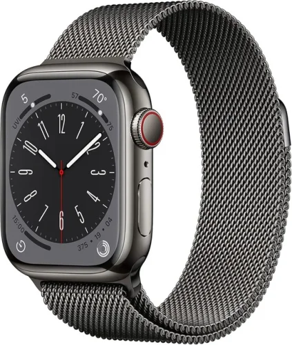 Apple Watch Series 8 (GPS+LTE) 41MM Graphite Stainless Steel Case with Milanese Loop
