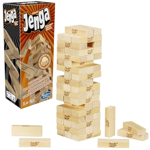 Jenga Game | The Original Wood Block Stacking Tower | Ages 6+ | Family & Party Games for 1+ Players