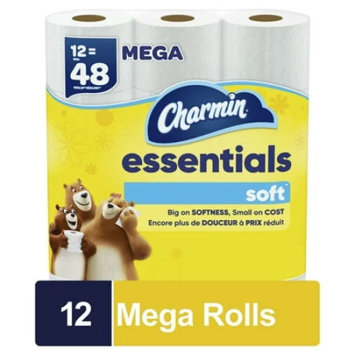 12 Rolls Charmin Essentials Soft Toilet Paper, 330 Sheets Per Roll, Offers Comfort and Value