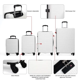7-Pc Tripcomp Hardside Luggage Set w/ 16"/20"/24"/28" Suitcases, Duffle & Packing Cubes