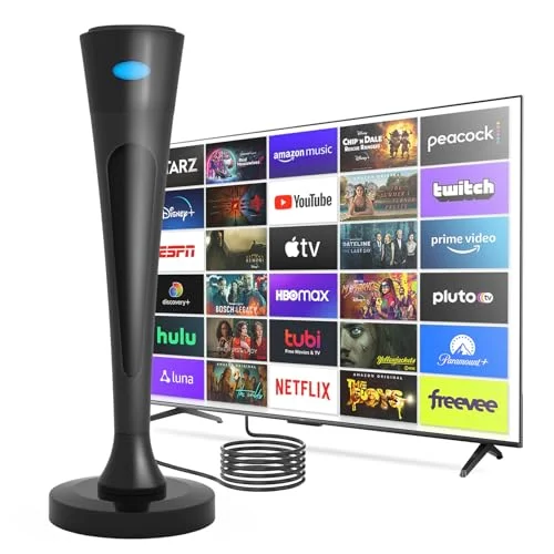 2025 Antenna for Smart TV for Local Channels, TV Antenna Indoor for Long Range Reception, Supports 4K 1080P HD VHF UHF