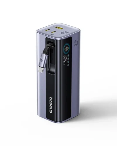 Baseus 145W Laptop Power Bank 20000mAh Battery Pack with Built-in Retractable Cable