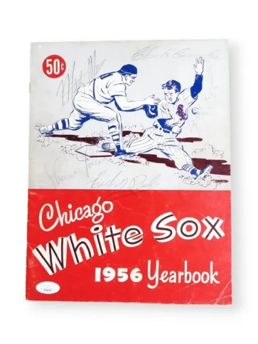 1956 White Sox Multi Signed Autographed Program Larry Doby Charles Comiskey JSA