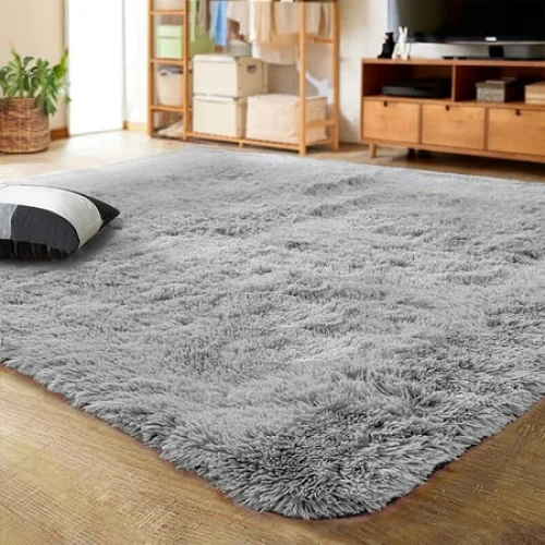 Noahas Soft Fluffy Area Rug Modern Shaggy Bedroom Rugs for Kids Room Nursery Rug Floor Carpets, 2'x 3', Gray