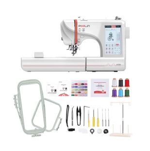 Poolin EOC05 Embroidery Machine 4x9.25" Area, 7" Touch Screen with kit