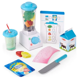 Melissa & Doug Wooden Smoothie Maker Blender 22-Piece Play Food Set